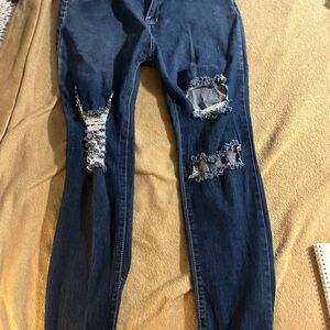 Distressed Blue Women's Jeans